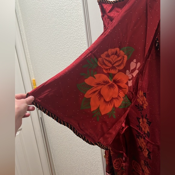 NWT FARM RIO X ANTHROPOLOGIE One Shoulder Printed Satin Jumpsuit - Picture 3 of 13